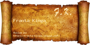 Franta Kinga névjegykártya